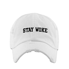 Stay Woke Vintage Baseball Cap Embroidered Cotton Adjustable Distressed Dad Hat