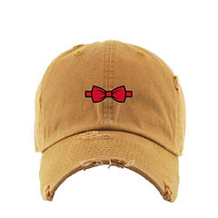 Bowtie Vintage Baseball Cap Embroidered Cotton Adjustable Distressed Dad Hat