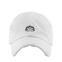 Lotus Flower Vintage Baseball Cap Embroidered Cotton Adjustable Distressed Dad Hat