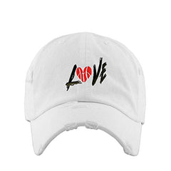 Love Ball Dad Vintage Baseball Cap Embroidered Cotton Adjustable Distressed Dad Hat
