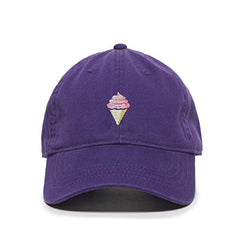 Ice Cream Cone Baseball Cap Embroidered Cotton Adjustable Dad Hat