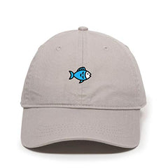 Blue Fish Baseball Cap Embroidered Cotton Adjustable Dad Hat