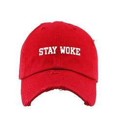 Stay Woke Vintage Baseball Cap Embroidered Cotton Adjustable Distressed Dad Hat