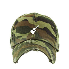 Guitar Vintage Baseball Cap Embroidered Cotton Adjustable Distressed Dad Hat