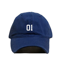 #01 Jersey Number Dad Baseball Cap Embroidered Cotton Adjustable Dad Hat