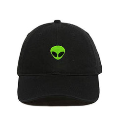 Green Alien Outer Space Baseball Cap Embroidered Cotton Adjustable Dad Hat