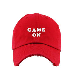 Game On Vintage Baseball Cap Embroidered Cotton Adjustable Distressed Dad Hat