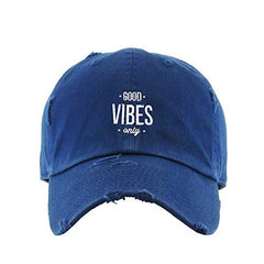Good Vibes Only Vintage Baseball Cap Embroidered Cotton Adjustable Distressed Dad Hat