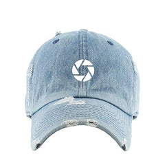Camera Shutter Vintage Baseball Cap Embroidered Cotton Adjustable Distressed Dad Hat