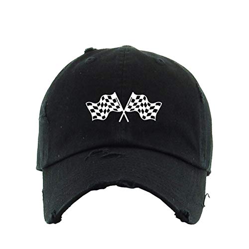 Race Flags Vintage Baseball Cap Embroidered Cotton Adjustable Distressed Dad Hat
