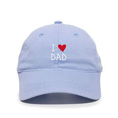 I Heart Dad Baseball Cap Embroidered Cotton Adjustable Dad Hat
