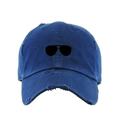 Aviator Glasses Vintage Baseball Cap Embroidered Cotton Adjustable Distressed Dad Hat