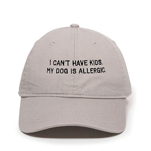 Can't Have Kids Dog Allergic Baseball Cap Embroidered Cotton Adjustable Dad Hat