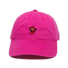 Lips Baseball Cap Embroidered Cotton Adjustable Dad Hat