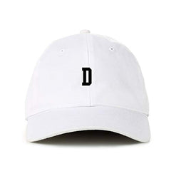 D Initial Letter Baseball Cap Embroidered Cotton Adjustable Dad Hat