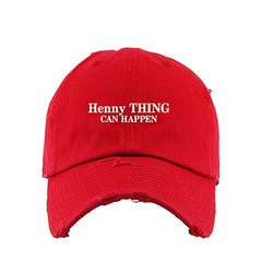 Henny Thing Can Happen Vintage Baseball Cap Embroidered Cotton Adjustable Distressed Dad Hat