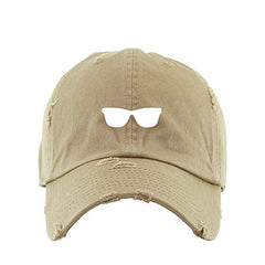 Wayfarer Glasses Vintage Baseball Cap Embroidered Cotton Adjustable Distressed Dad Hat
