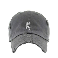 Peace Sign Vintage Baseball Cap Embroidered Cotton Adjustable Distressed Dad Hat