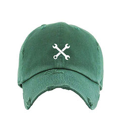 Mechanic Wrench Vintage Baseball Cap Embroidered Cotton Adjustable Distressed Dad Hat