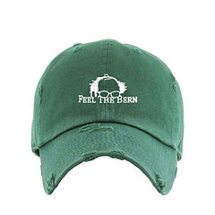 Feel The Bern Dad Vintage Baseball Cap Embroidered Cotton Adjustable Distressed Dad Hat
