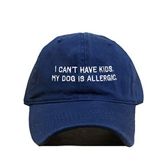 Can't Have Kids Dog Allergic Baseball Cap Embroidered Cotton Adjustable Dad Hat