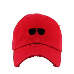 Aviator Glasses Vintage Baseball Cap Embroidered Cotton Adjustable Distressed Dad Hat
