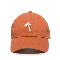 Palm Tree Slanted Baseball Cap Embroidered Cotton Adjustable Dad Hat