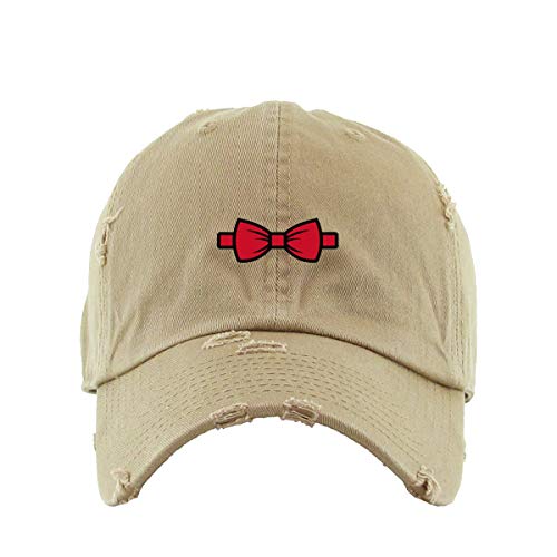 Bowtie Vintage Baseball Cap Embroidered Cotton Adjustable Distressed Dad Hat