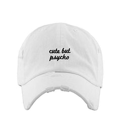 Cute But Psycho Vintage Baseball Cap Embroidered Cotton Adjustable Distressed Dad Hat