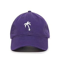 Palm Tree Slanted Baseball Cap Embroidered Cotton Adjustable Dad Hat