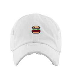 Burger Vintage Baseball Cap Embroidered Cotton Adjustable Distressed Dad Hat