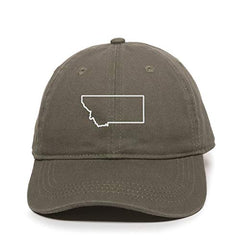 Montana Map Outline Dad Baseball Cap Embroidered Cotton Adjustable Dad Hat