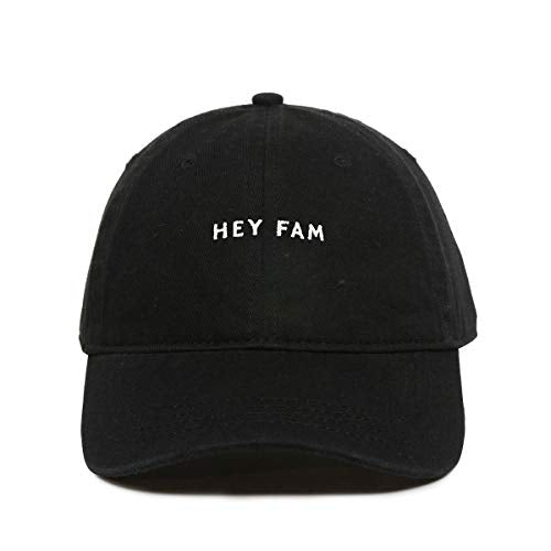 Hey Fam Baseball Cap Embroidered Cotton Adjustable Dad Hat