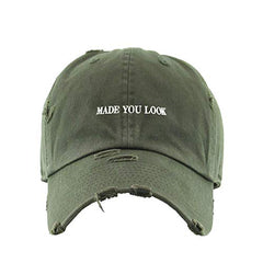 Made You Look Vintage Baseball Cap Embroidered Cotton Adjustable Distressed Dad Hat