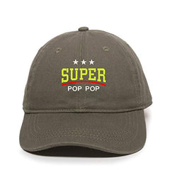 Super Pop Pop Dad Baseball Cap Embroidered Cotton Adjustable Dad Hat