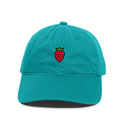 Strawberry Baseball Cap Embroidered Cotton Adjustable Dad Hat