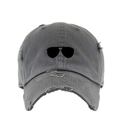 Aviator Glasses Vintage Baseball Cap Embroidered Cotton Adjustable Distressed Dad Hat