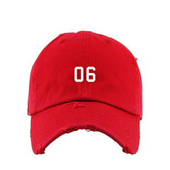#06 Jersey Number Dad Vintage Baseball Cap Embroidered Cotton Adjustable Distressed Dad Hat