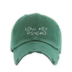 Low Key Psycho Vintage Baseball Cap Embroidered Cotton Adjustable Distressed Dad Hat