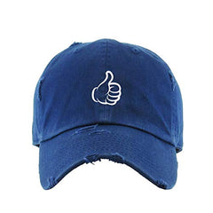 Thumbs Up Vintage Baseball Cap Embroidered Cotton Adjustable Distressed Dad Hat