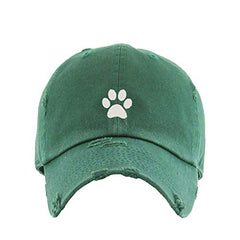 Paw Vintage Baseball Cap Embroidered Cotton Adjustable Distressed Dad Hat