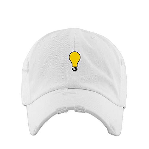 Light Bulb Vintage Baseball Cap Embroidered Cotton Adjustable Distressed Dad Hat