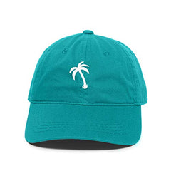 Palm Tree Slanted Baseball Cap Embroidered Cotton Adjustable Dad Hat
