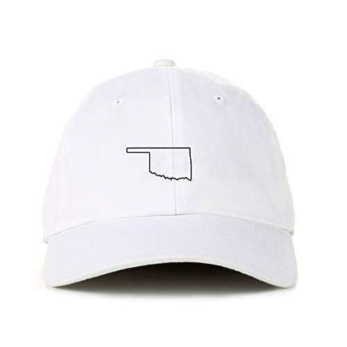Oklahoma Map Outline Dad Baseball Cap Embroidered Cotton Adjustable Dad Hat