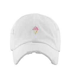 Ice Cream Vintage Baseball Cap Embroidered Cotton Adjustable Distressed Dad Hat