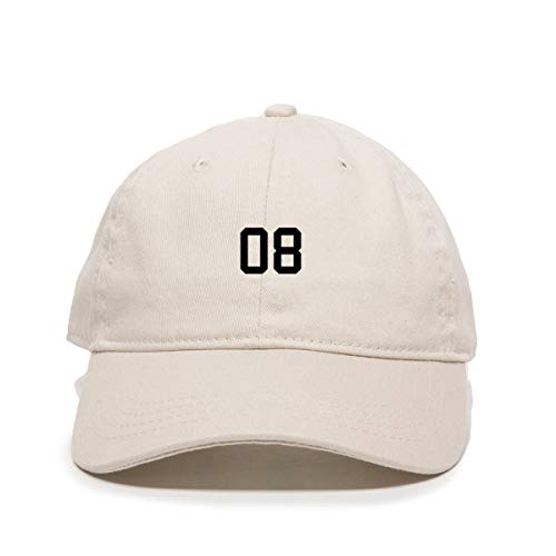 #08 Jersey Number Dad Baseball Cap Embroidered Cotton Adjustable Dad Hat