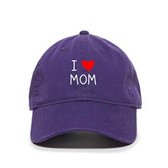I Love Mom Baseball Cap Embroidered Cotton Adjustable Dad Hat