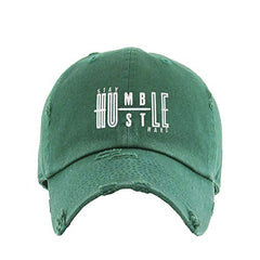 Stay Humble Hustle Hard Vintage Baseball Cap Embroidered Cotton Adjustable Distressed Dad Hat