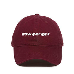 Swipe Right Tinder Dad Baseball Cap Embroidered Cotton Adjustable Dad Hat
