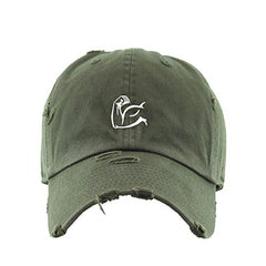 Biceps Flex Vintage Baseball Cap Embroidered Cotton Adjustable Distressed Dad Hat